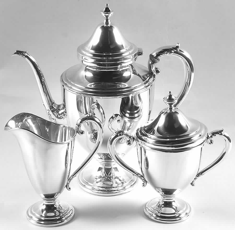 719 (Sterling, Hollowware) 3-Piece Coffee Set with Coffee Pot by Frank Whiting-1