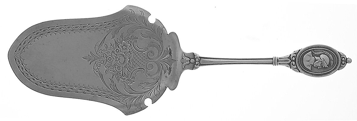 Medallion (Coin) Bright Cut Solid Pastry Server by Farrington & Hunnewell-1