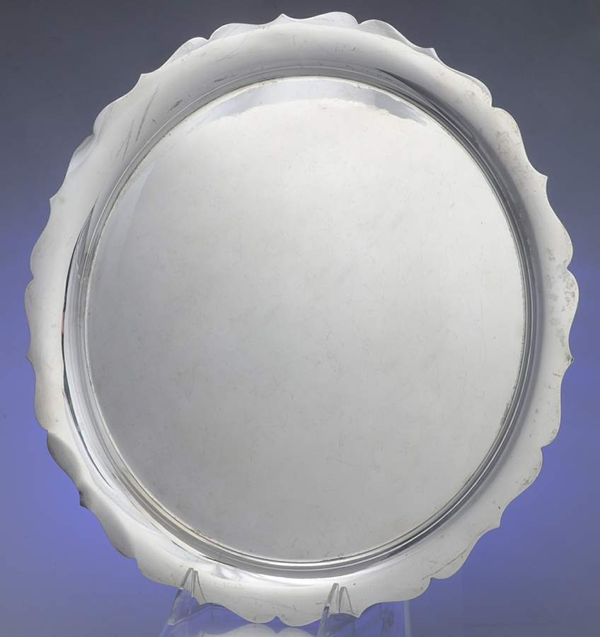 Jack Shepard II (Sterling, Hollowware) 14" Round Tray by Fisher Silversmiths-1