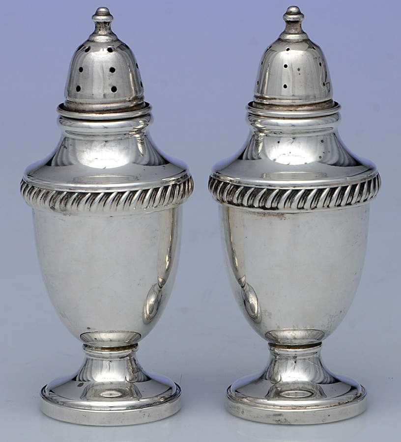 409 (Sterling, Hollowware) Weighted Salt and Pepper Set by Fisher Silversmiths-1