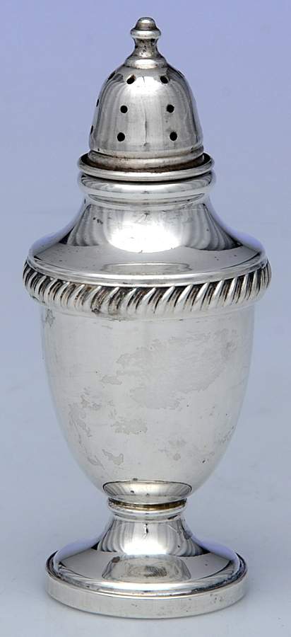 409 (Sterling, Hollowware) Weighted Pepper Shaker by Fisher Silversmiths-1