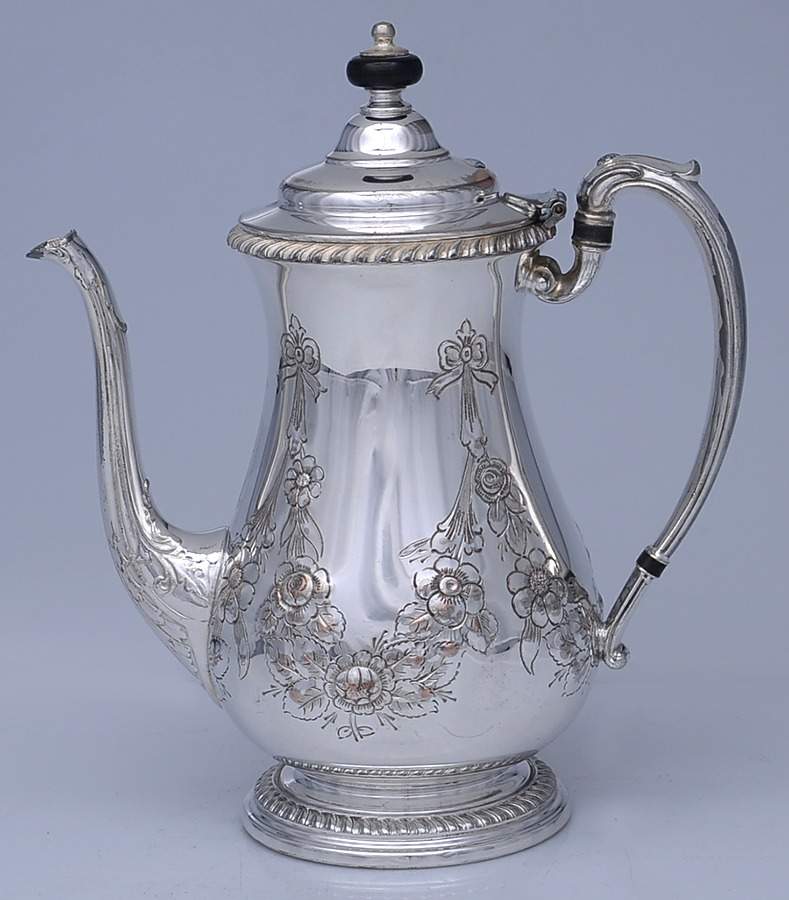 FDM3 (Silverplate, Hollowware) Silverplate Coffee Pot by Friedman-1