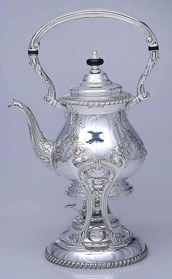 FDM3 (Silverplate, Hollowware) Kettle, Stand & Burner by Friedman-1