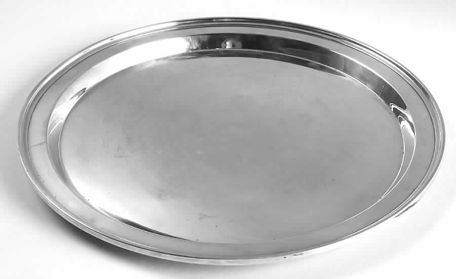2813 (Sterling, Hollowware) Large Round Sterling Tray by Fisher Silversmiths-1
