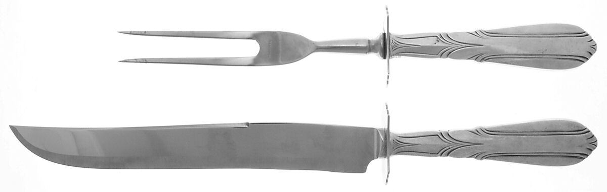 FWS13 (Sterling) Large 2-Piece Roast Carving Set w/Stainless Blade by Frank Whiting-1