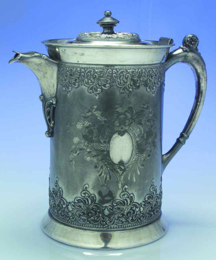419 (Silverplate, Hollowware) Ice Water Pitcher W/Enamel Liner by Forbes-1