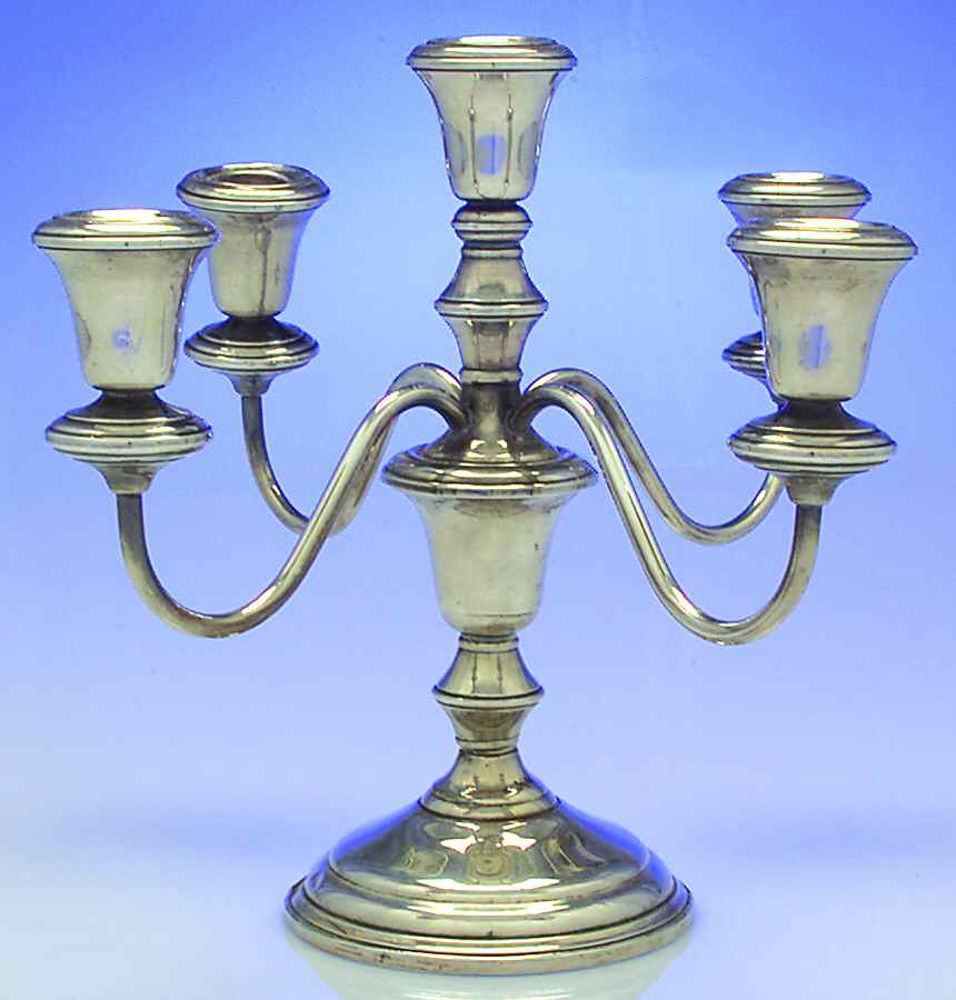 263 (Sterling, Hollowware) Small 5-Light Sterling Candelabra by Frank Whiting-1