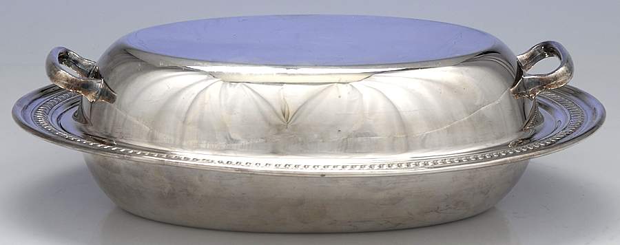1200 (Silverplate, Hollowware) Double Vegetable Bowl by F B Rogers-1