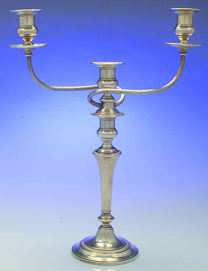 306 (Sterling, Hollowware) Weighted 3 Light Candelabra by Fisher Silversmiths-1