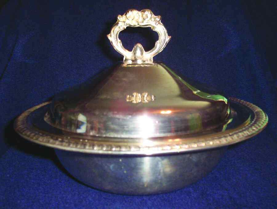 1058 (Silverplate, Hollowware) Silverplate Round Covered Casserole by F B Rogers-1