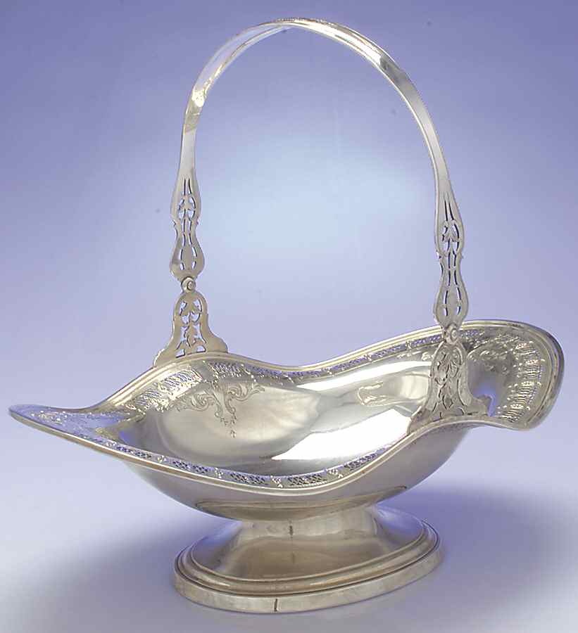 A163 (Sterling, Hollowware) Footed Handled Cake Basket by Frank Whiting-1