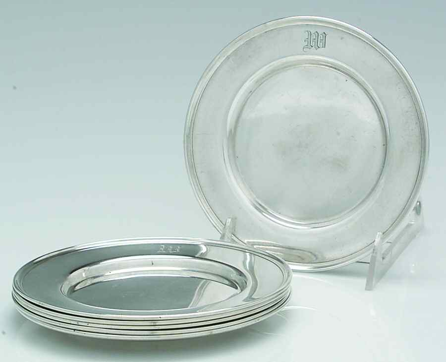 6-68 (Sterling, Hollowware) Bread & Butter Plate - Set of 6 by Frank Whiting-1