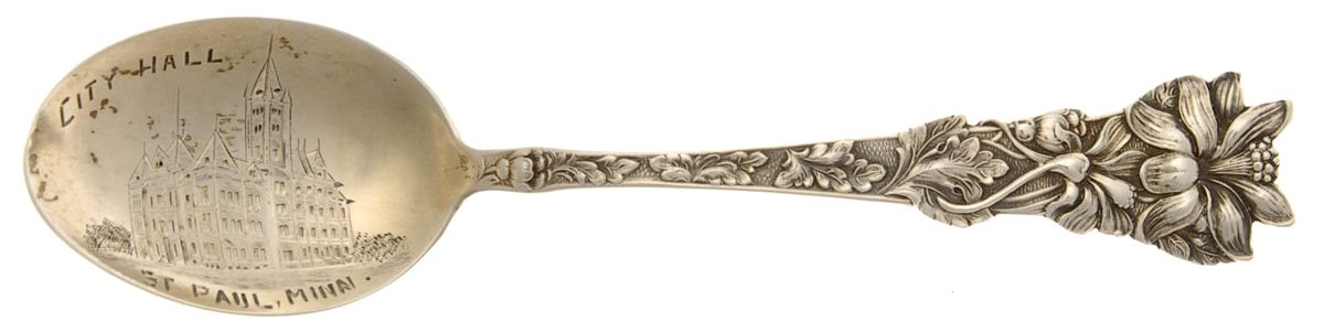 FES5 (Sterling) Souvenir Spoon (Five O'Clock) by Fessenden-1