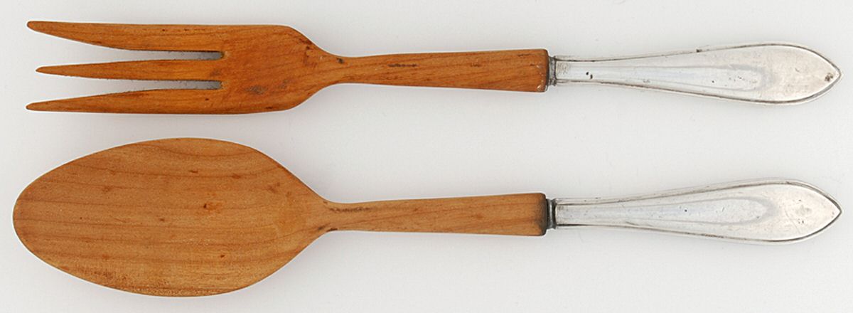 FWS20 (Sterling) Wooden Bowl 2-Piece Salad Set by Frank Whiting-1