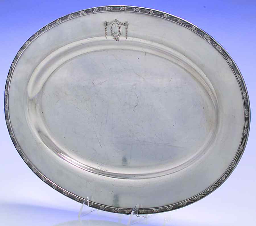 28 (Silverplate, Hollowware) 18" Oval Serving Platter by Forbes-1