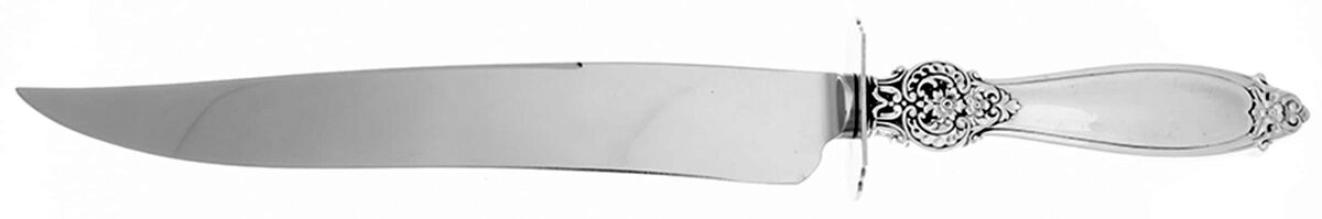 FWS23 (Sterling) Large Stainless Blade Roast Carving Knife by Frank Whiting-1