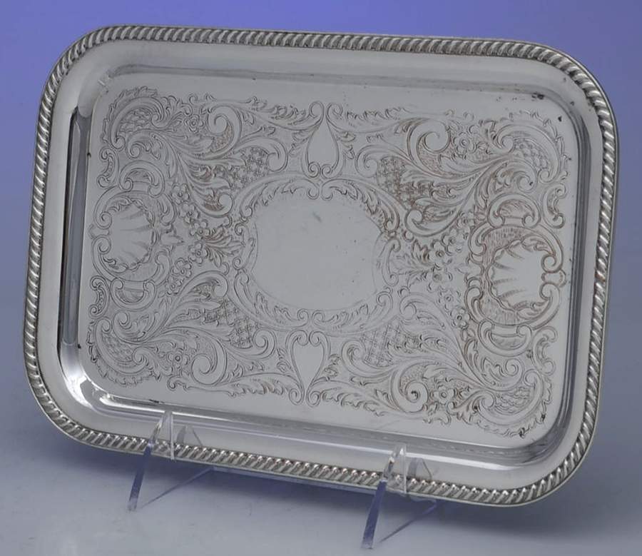 229 (Silverplate, Hollowware) Sterling Card Tray by Friedman-1