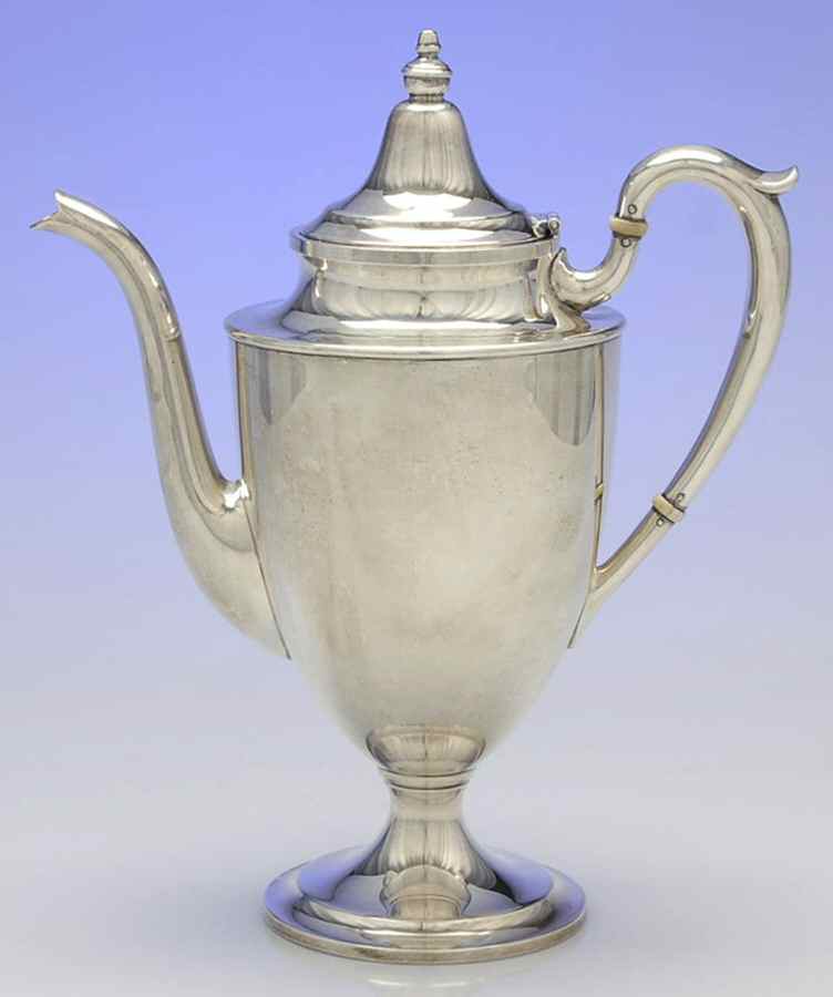 2321 (Sterling, Hollowware, Plain) Coffee Pot by Fisher Silversmiths-1