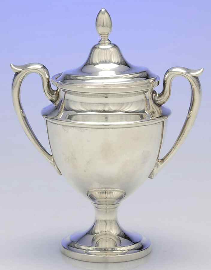 2321 (Sterling, Hollowware, Plain) Sugar Bowl & Lid by Fisher Silversmiths-1