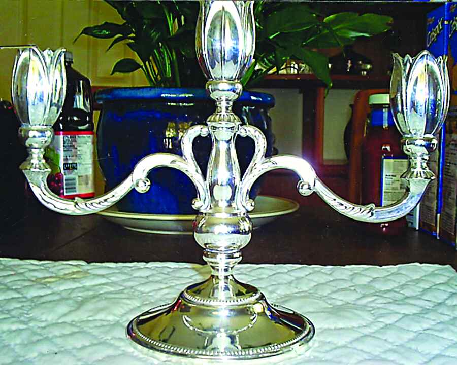 8009 (Sterling, Hollowware) Medium 3-Light Candelabra by Fisher Silversmiths-1