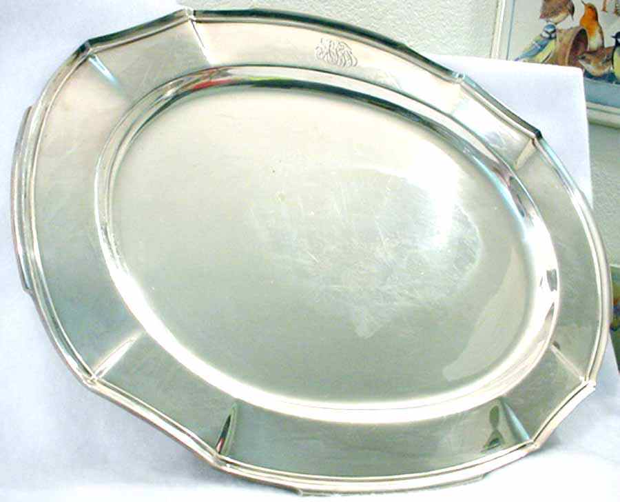 3338 (Sterling, Hollowware) 17" Oval Serving Platter by Frank Whiting-1