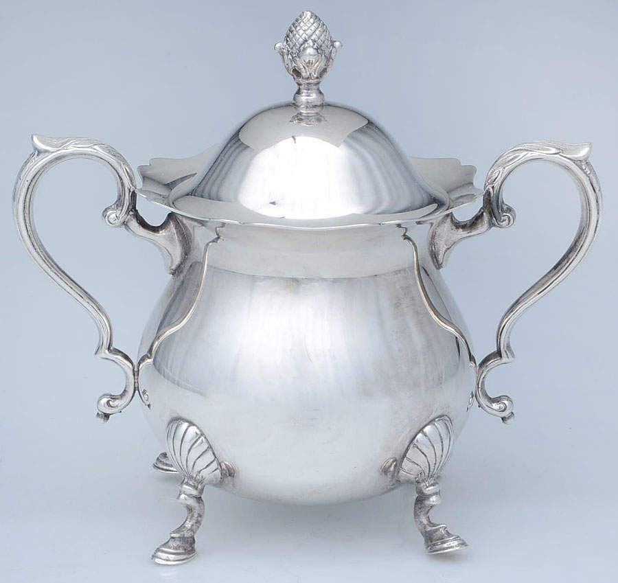 Jack Shepard (Silverplate, Hollowware) Sugar Bowl & Lid by Fisher Silversmiths-1
