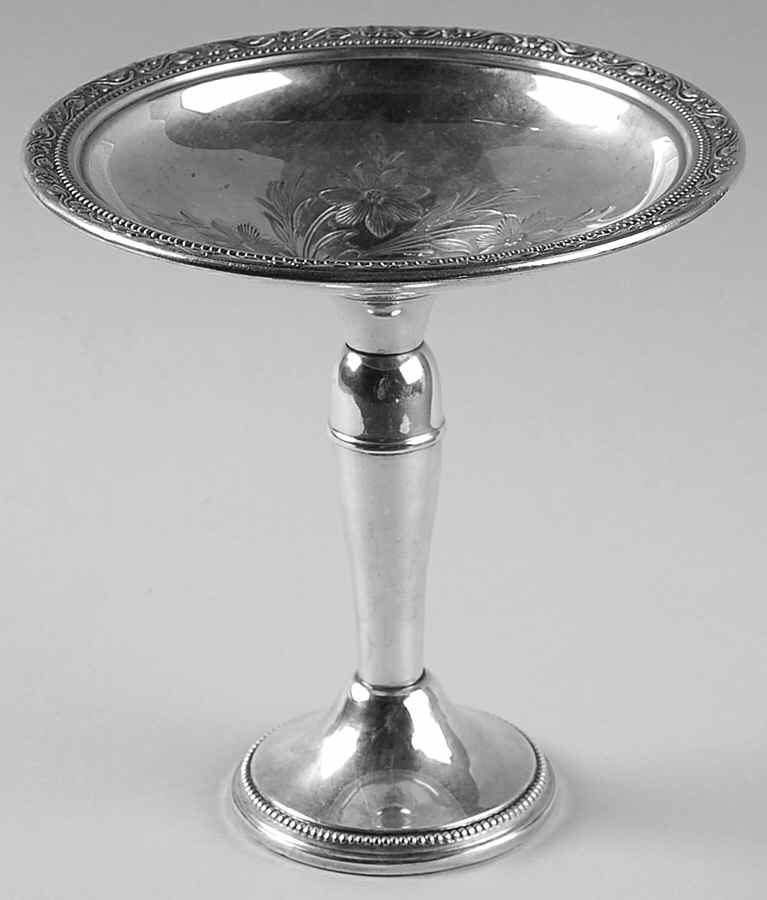 196 (Sterling, Hollowware) Weighted Round Compote (Height X Width) by Frank Whiting-1