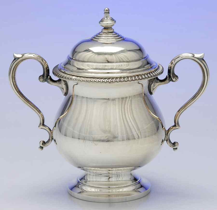 Kent (Sterling, Hollowware) Sugar Bowl & Lid by Fisher Silversmiths-1