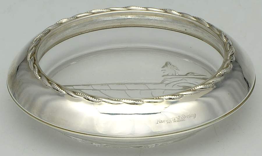 Sterling Hollowware Crystal Coaster with Sterling Rim by Fine Arts-1