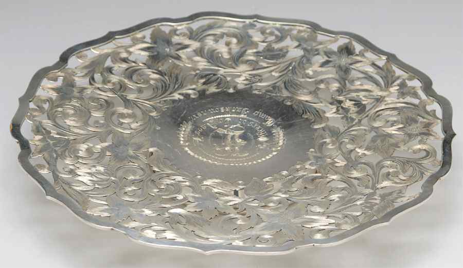 3504 (Sterling, Hollowware) Pierced Footed Cake Plate by Frank Smith-1