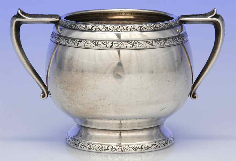 7217 (Sterling, Hollowware) Open Sugar Bowl by Fisher Silversmiths-1