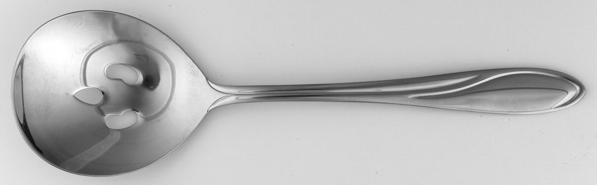 FTU21 (Stainless) Solid Pierced Casserole Spoon by Fortunoff-1