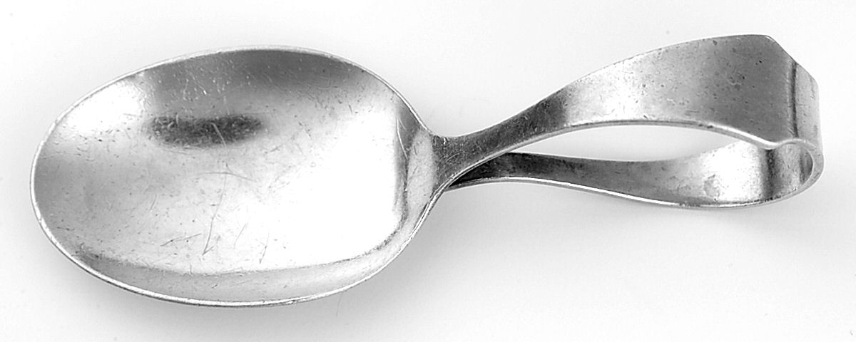 FWS32 (Sterling) Curved Handle Baby Spoon by Frank Whiting-1