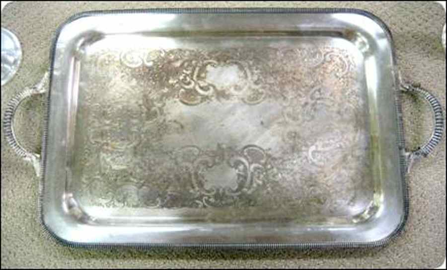 1760 (Silverplate, Hollowware) Large Silverplate Waiter Tray by Friedman-1