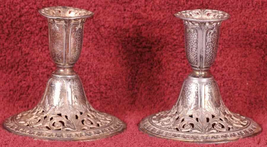 945 (Silverplate, Hollowware) Plated Console Candleholder by Forbes-1
