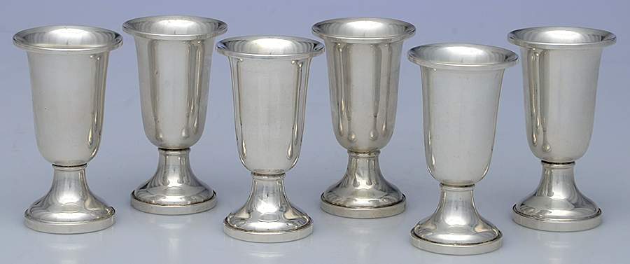 91 (Sterling, Hollowware) Weighted Cordial - Set of 6 by Fisher Silversmiths-1