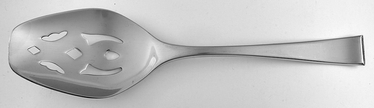 FTU26 (Stainless) Pierced Tablespoon (Serving Spoon) by Fortunoff-1