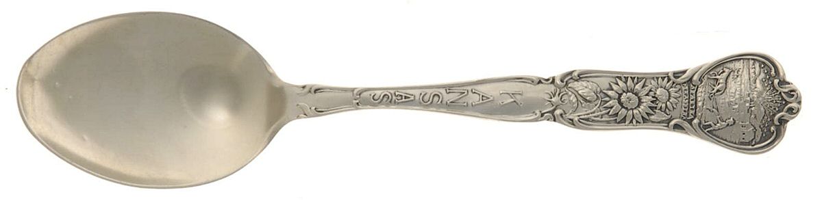 States & Cities Souvenir Spoons(Sterling) Kansas Teaspoon by Fessenden-1