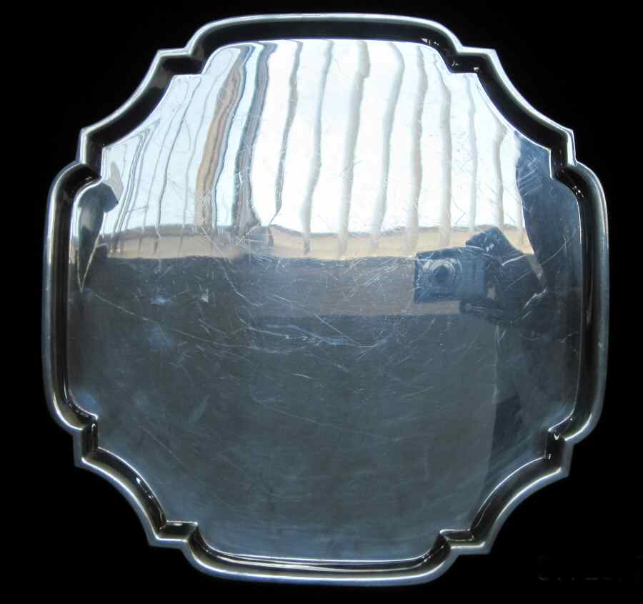 2852 (Sterling, Hollowware) 12" Square Tray by Fisher Silversmiths-1