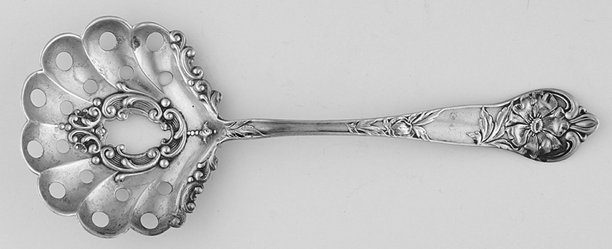 FSG6 (Sterling) Solid Bon Bon Spoon with Pierced Bowl by F S Gilbert-1