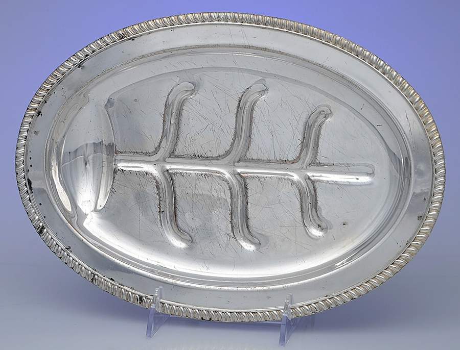 1305 (Silverplate, Hollowware) Meat Platter with Well Tree by Friedman-1