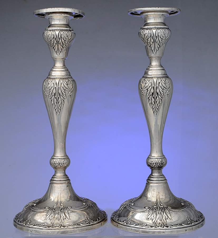 2069 (Sterling, Hollowware) Pair of 11" Weighted Candlesticks by Frank Whiting-1