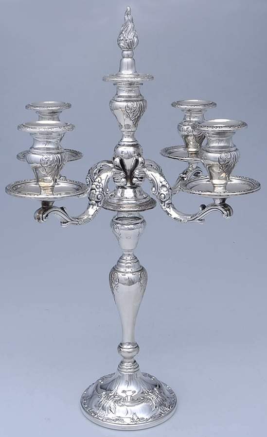 2069 (Sterling, Hollowware) Weighted 5 Light Candelabra by Frank Whiting-1