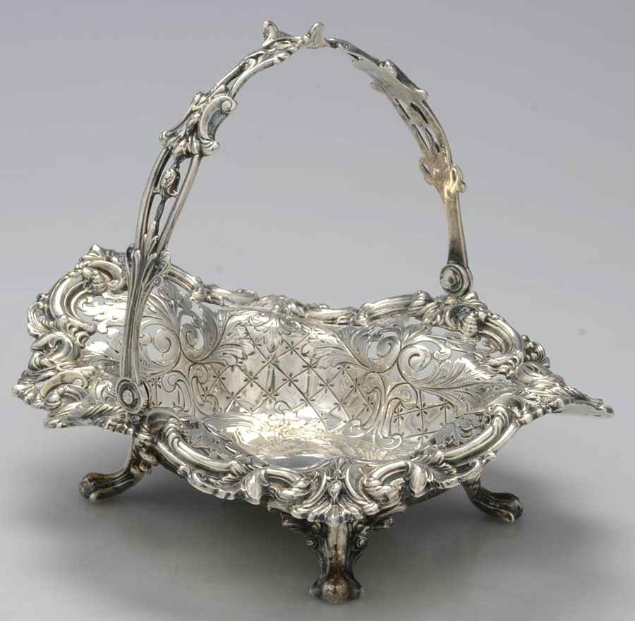2830 (Sterling, Hollowware) 6" Handled Basket by Frank Smith-1