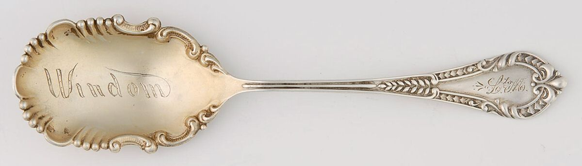 FSG8 (Sterling) Sugar Shell Spoon by F S Gilbert-1