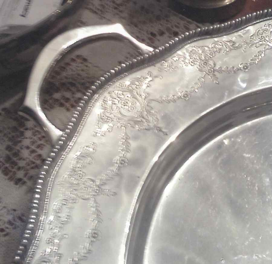 B6-26 (Sterling, Hollowware) Large Waiter Tray by Frank Whiting-1