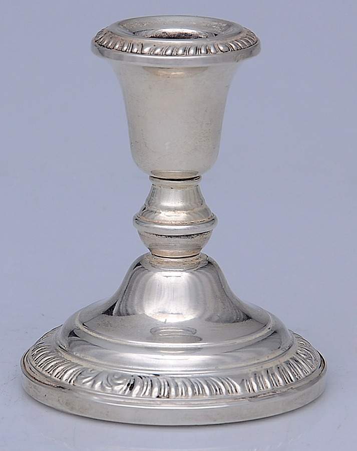 Georgian Shell (Sterling, 1948, Hollowwaree) Weighted Console Candleholder by Frank Whiting-1