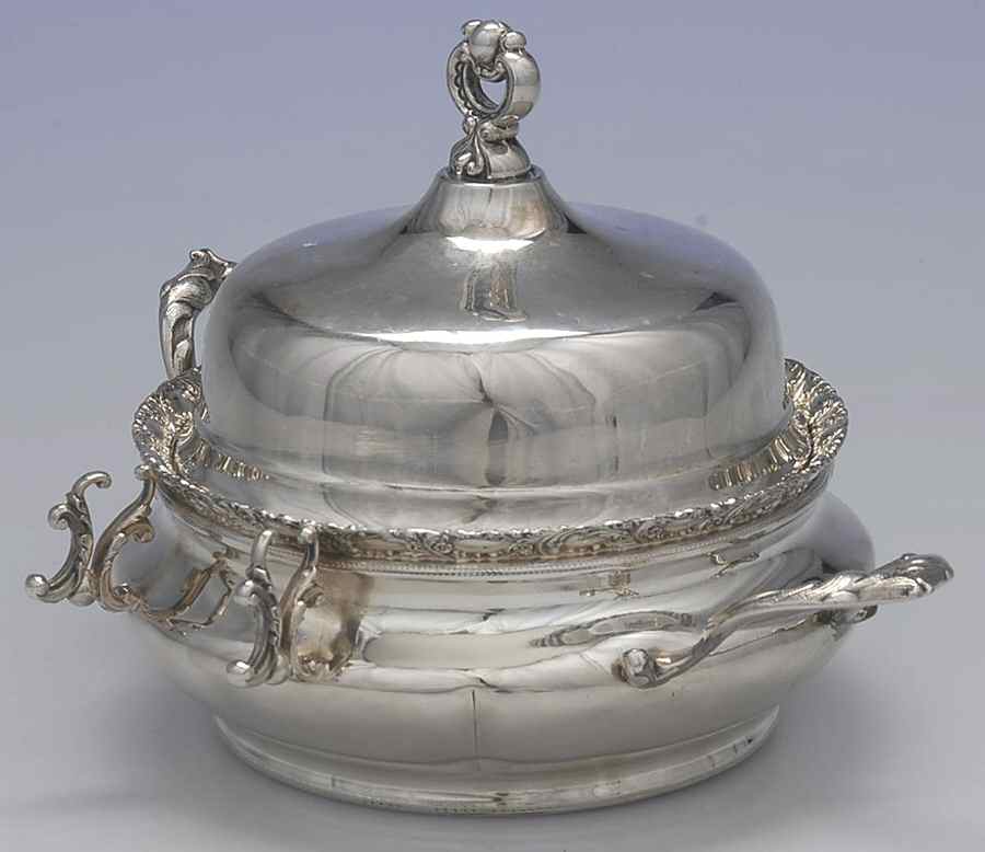 183 (Silverplate, Hollowware) Round Covered Butter by Forbes-1