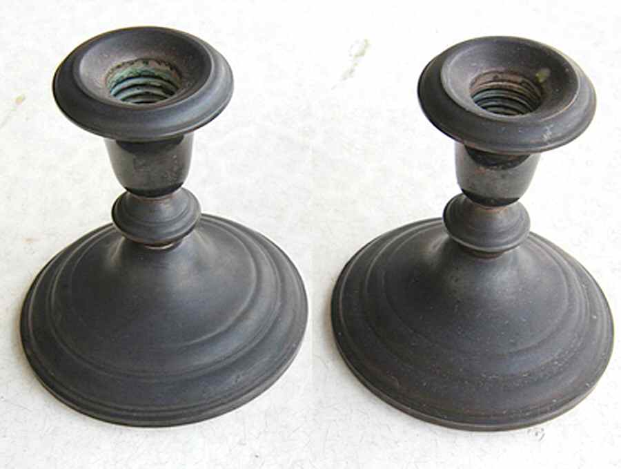2050 (Sterling, Hollowware) Pair of Weighted Candleholders by Frank Whiting-1