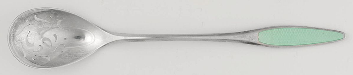 FRG18 (Sterling) Long Handle Olive Spoon with Enamel Insert by Frigast-1